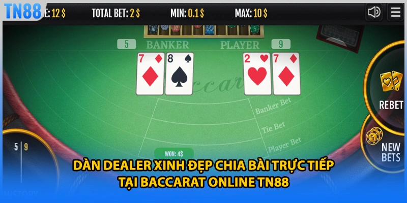 Dàn Dealer xinh đẹp chia bài trực tiếp tại baccarat online TN88