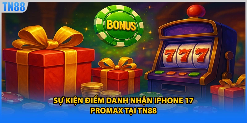 Banner sự kiện điểm danh nhận iphone 17 promax tại TN88